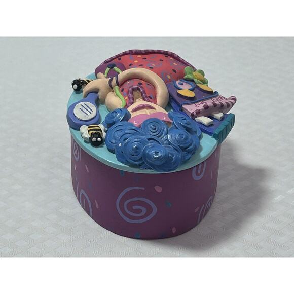 Julie Borden 2000 Beauty Shop Jewery, trinket, plaque Box - Picture 5 of 10